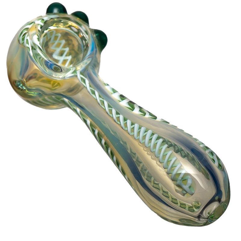 Shooters - Fume Twist Cane Pipe w/ Accent Grips - Green & White - The Cave