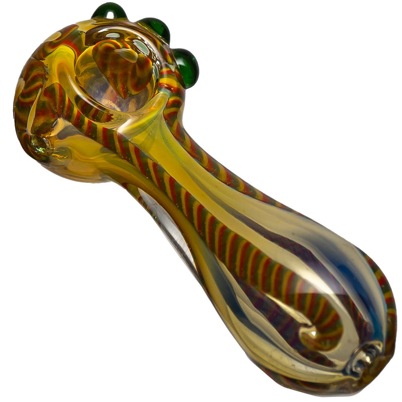 Shooters - Fume Twist Cane Pipe w/ Accent Grips - Rasta - The Cave