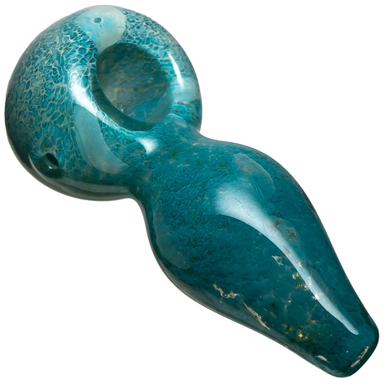 Shooters - Heavy Frit Spoon w/ Dots - Aqua - The Cave