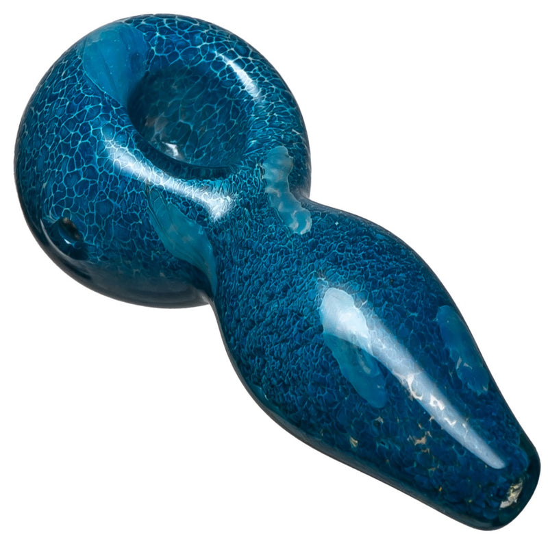 Shooters - Heavy Frit Spoon w/ Dots - Teal Blue - The Cave