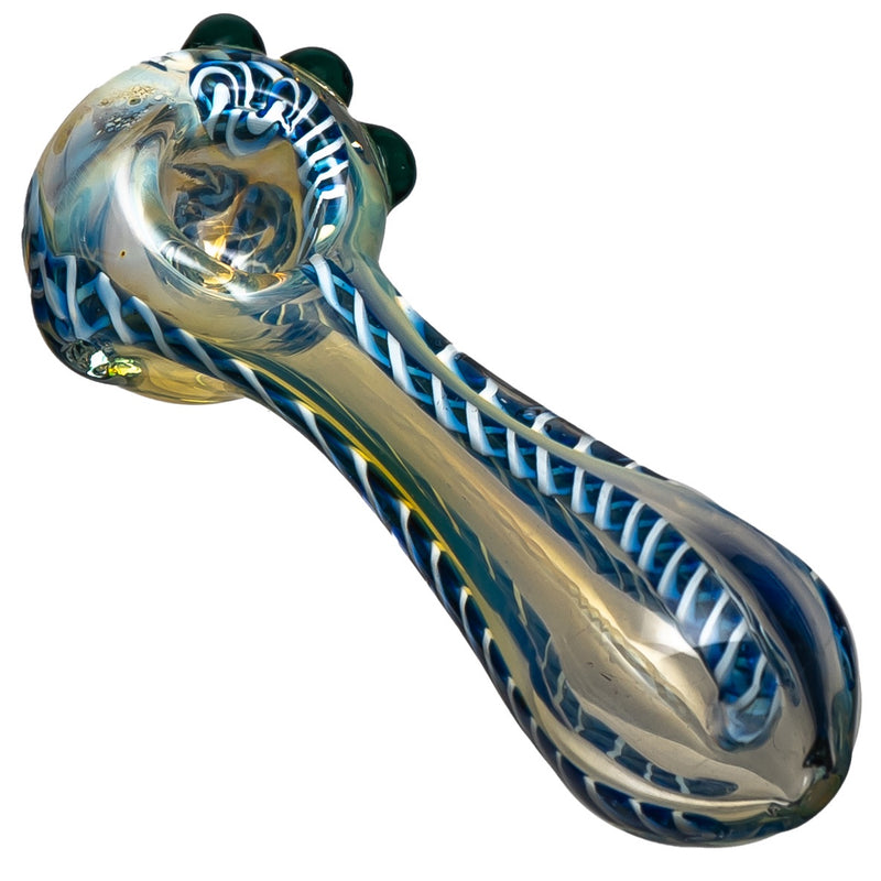 Shooters - Fume Twist Cane Pipe w/ Accent Grips - Blue & White - The Cave