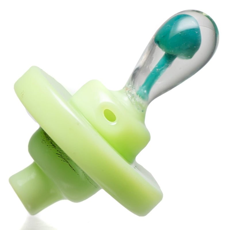 Shooters - Directional Carb Cap - Mushroom Handle - Green w/ Aqua - The Cave