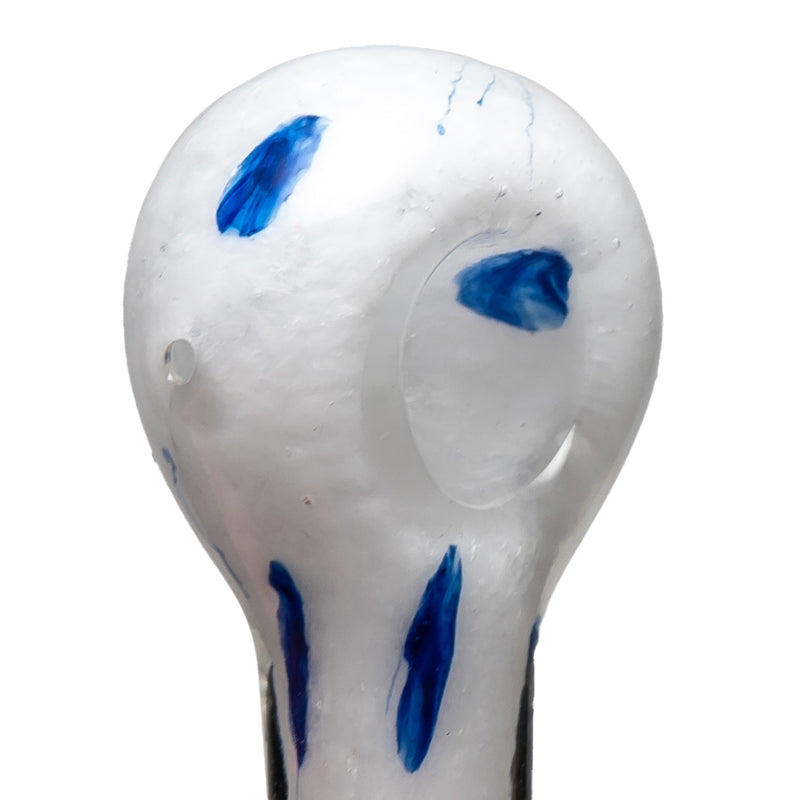 Shooters - Frit Spoon w/ Dots - White & Blue - The Cave