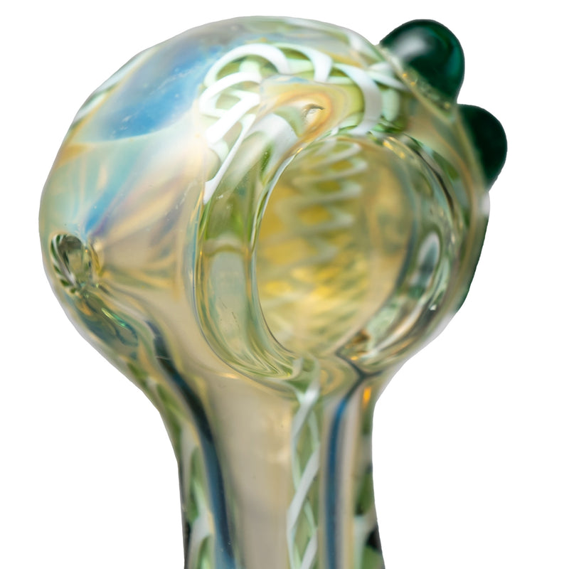 Shooters - Fume Twist Cane Pipe w/ Accent Grips - Green & White - The Cave