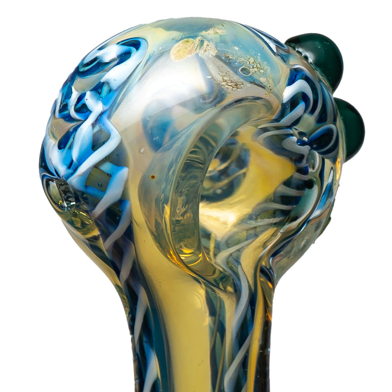 Shooters - Fume Twist Cane Pipe w/ Accent Grips - Blue & White - The Cave