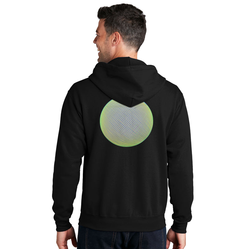 Sovereignty - Zip Up Sweatshirt - Reflection - Black - Green Logo - Large - The Cave