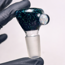 Steve H - 18mm Slide - Crushed Opal - Rainbow Star Double Flower - The Cave