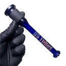 US Tubes - 29/18mm Female Circ Downstem 6.5" - Blue w/ Patriot Label - The Cave