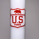 US Tubes - 15" Straight Fixed Circ 38x5 - White Neck - White & Red Highway Label - The Cave