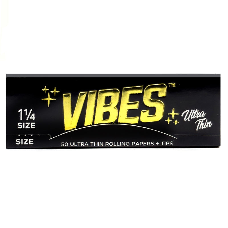 Vibes - 1.25 Ultra Thin - 50 Paper Booklet w/ Tips - 24 Pack Box - The Cave