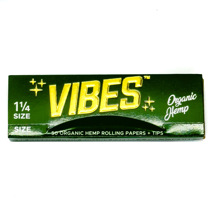 Vibes - 1.25 Organic Hemp - 50 Paper Booklet w/ Tips - Single Pack - The Cave