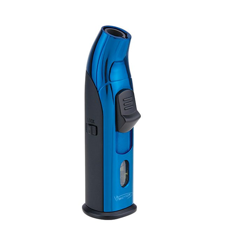 Vector - Aztech - Single Flame Torch Lighter w/ Punch - Sparkle Blue - The Cave