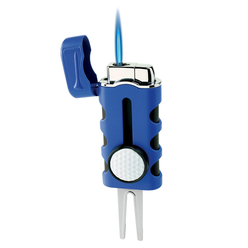 Vector - Caddie - Single Flame Torch Lighter w/ Tools - Blue Matte - The Cave