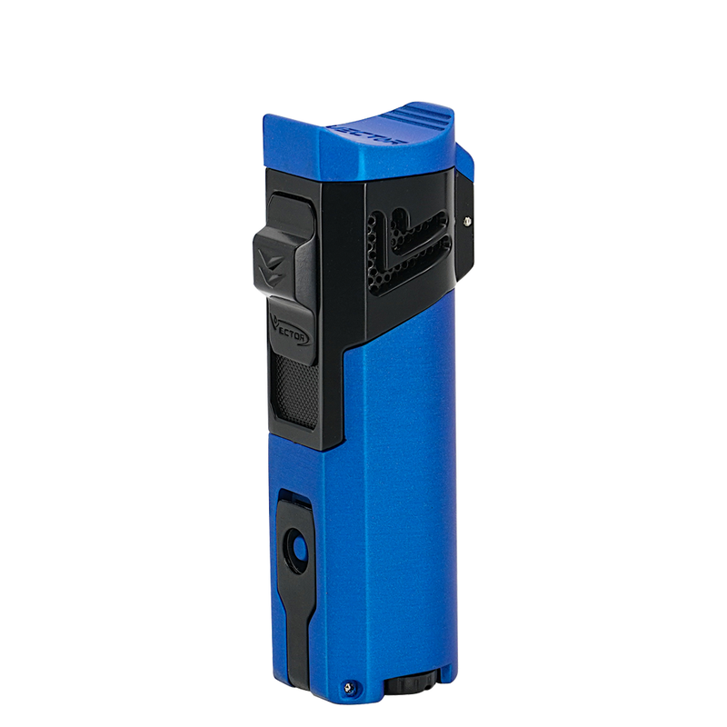 Vector - Caliper - Single Flame Torch Lighter w/ Punch - Blue Rubber Matte - The Cave