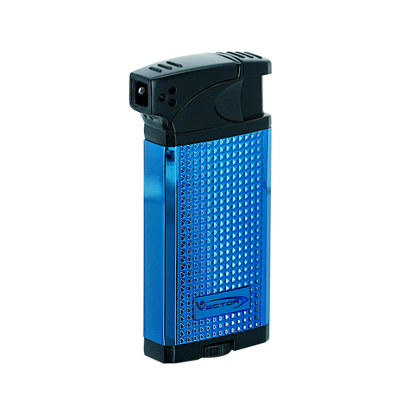 Vector - Duke - Dual Soft & Jet Single Flame Lighter - Sparkle Blue - The Cave