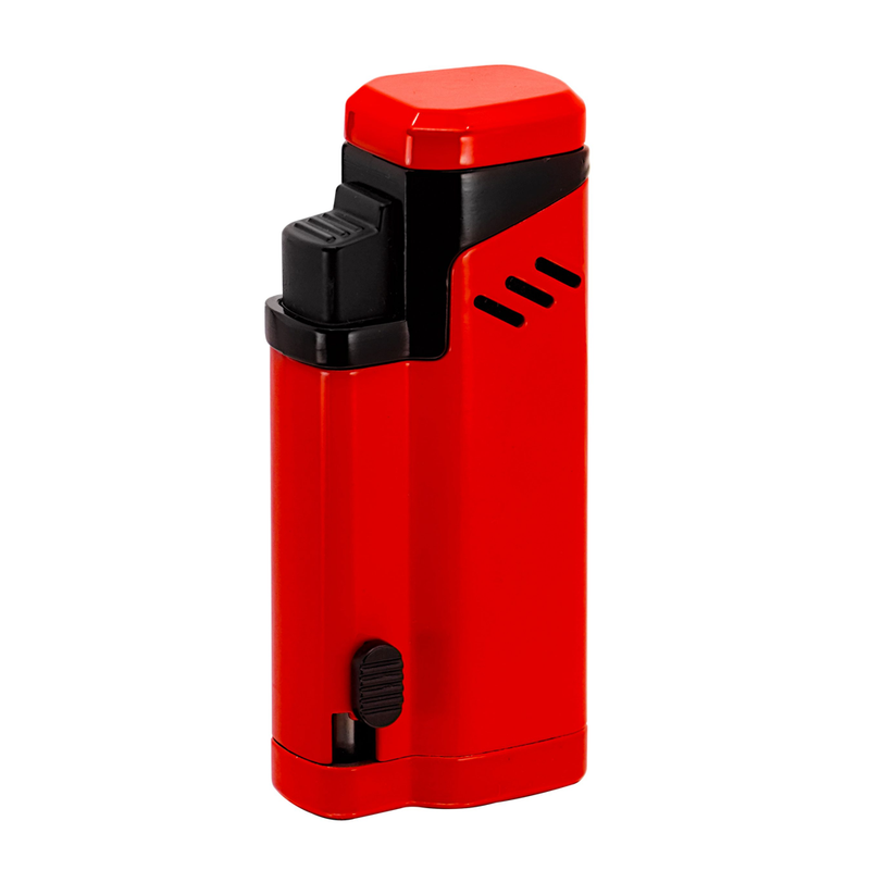 Vector - Empire - Quad Flame Torch Lighter w/ Punch - Red Lacquer - The Cave