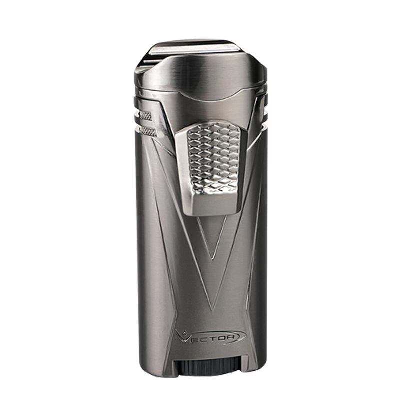 Vector - Ironquad - Quad Flame Torch Lighter - Gunmetal Satin - The Cave