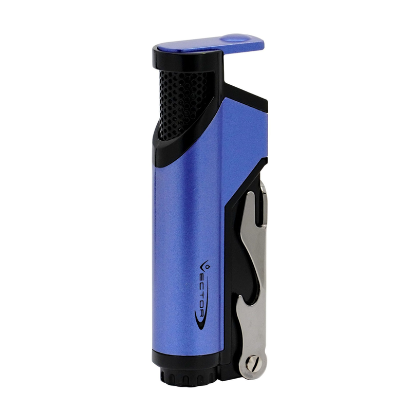 Vector - JetZ - Single Flame Torch Lighter w/ Opener - Metallic Blue - The Cave