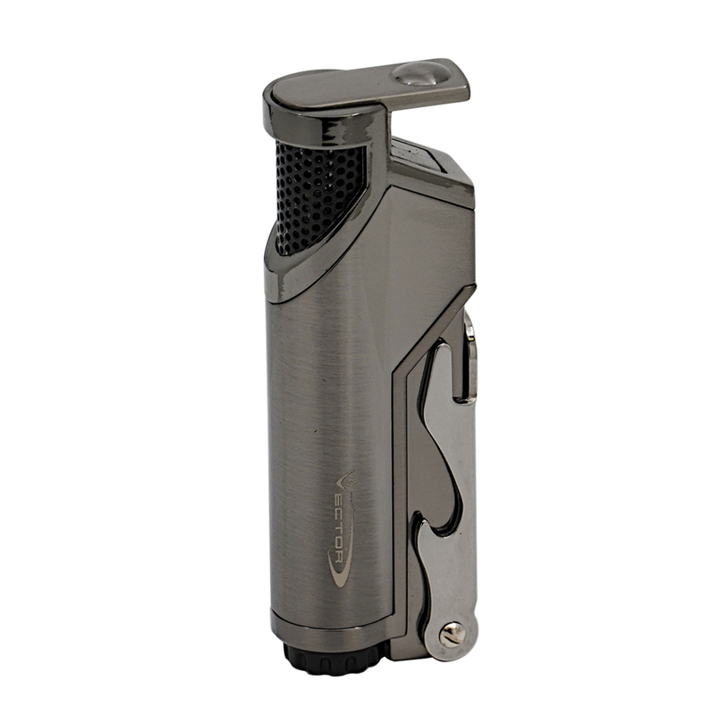 Vector - JetZ - Single Flame Torch Lighter w/ Opener - Gunmetal - The Cave