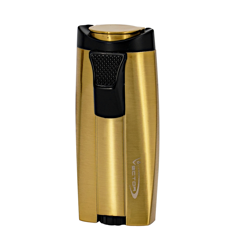 Vector - Legend - Double Flame Torch Lighter - Gold Satin - The Cave