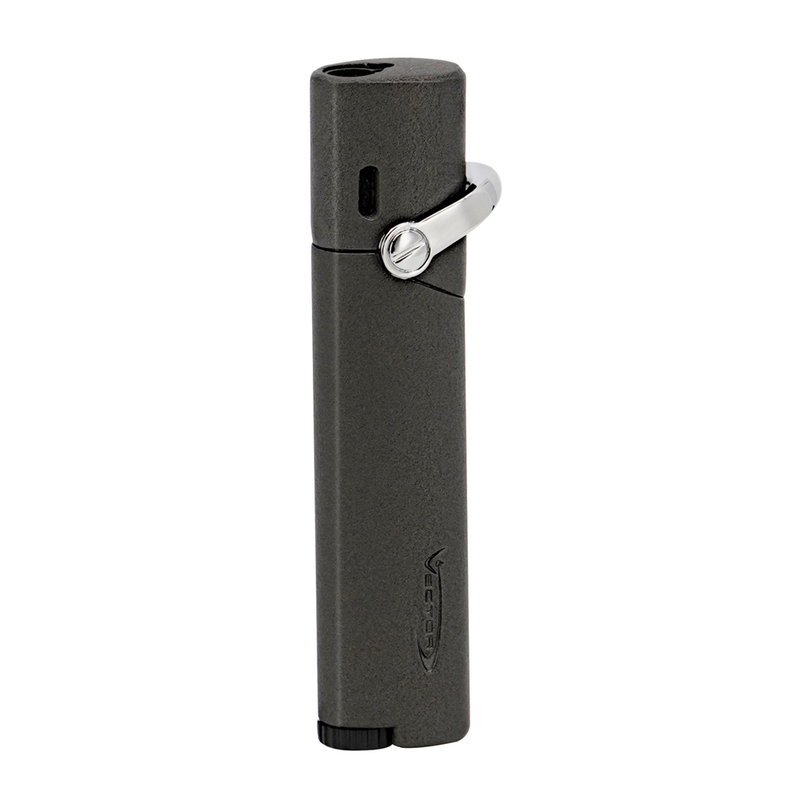 Vector - Mystique - Single Flame Torch Lighter - Grey Crackle Matte - The Cave