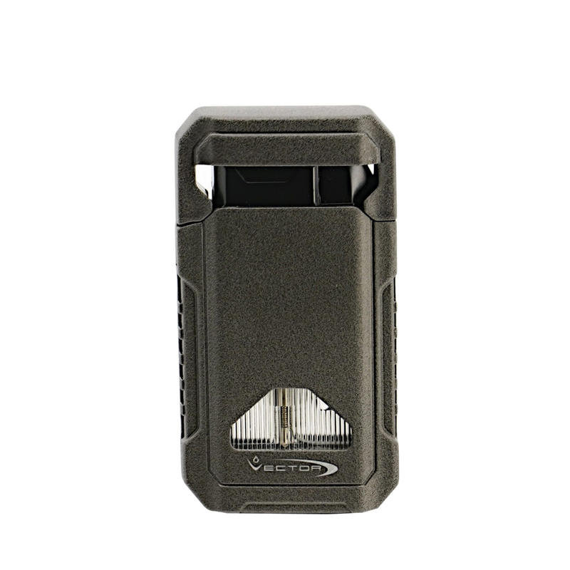 Vector - Shield - Double Flame Torch Lighter - Grey Crackle Matte - The Cave