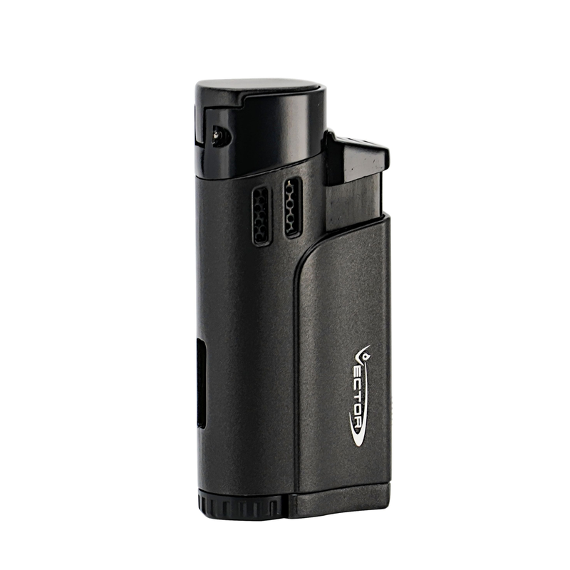 Vector - Throne - Quad Flame Torch Lighter w/ Punch - Black Matte - The Cave