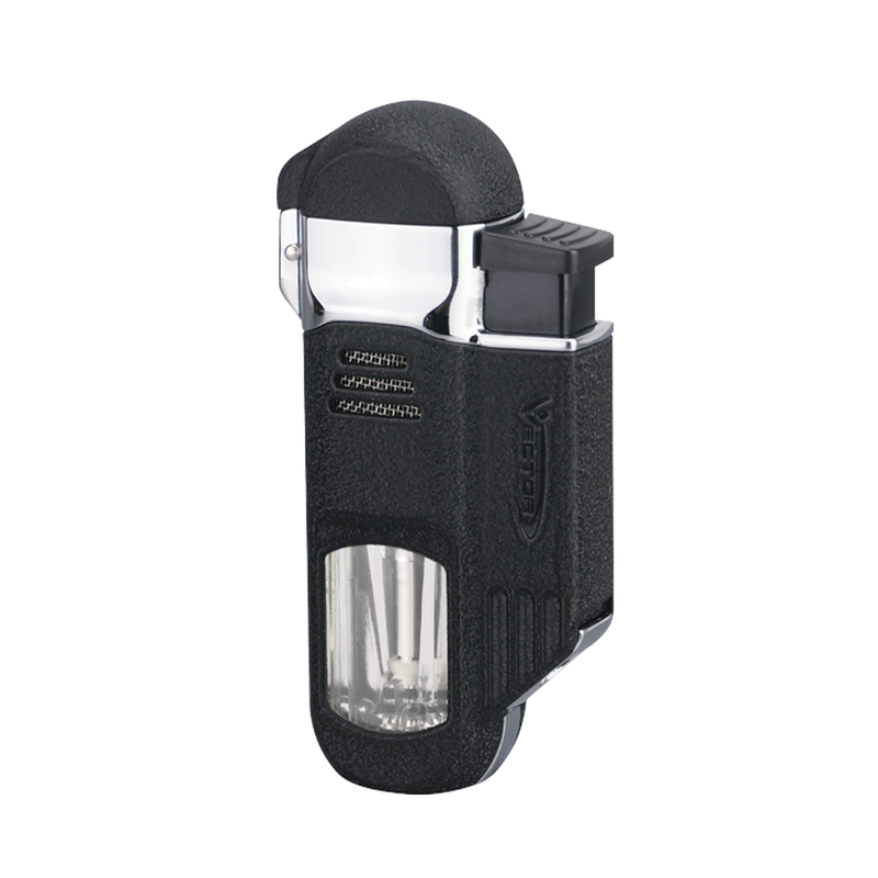 Vector - Torpedo - Quad Flame Torch Lighter w/ Punch - Black Crackle Matte - The Cave