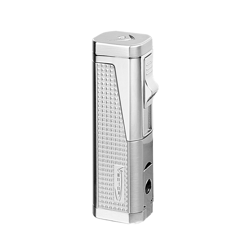 Vector - Urbano - Triple Flame Torch Lighter w/ Punch - Chrome Satin - The Cave