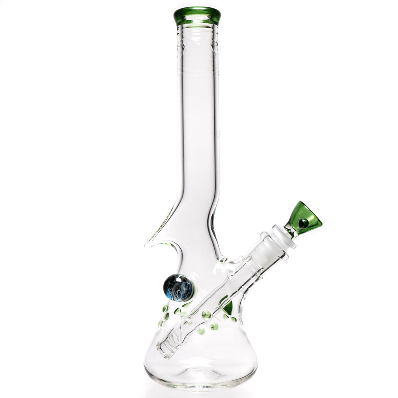 Wil Glass - Mini Beaker - 32x4 - Green Stardust Accents - The Cave