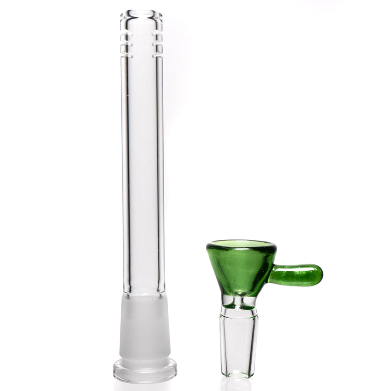 Wil Glass - Mini Beaker - 32x4 - Green Stardust Accents - The Cave