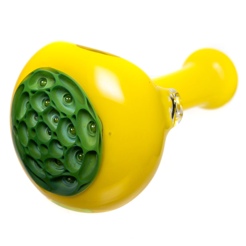 Orian - Honeycomb Air Trap Spoon Pipe - Canary & Jade - The Cave