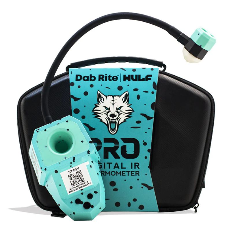 Dab Rite x Wulf - Pro - Digital IR Thermometer - Teal/Black Splatter - The Cave