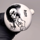 Zach P - Sketch Spoon - White - Black - American Pipe Maker - The Cave