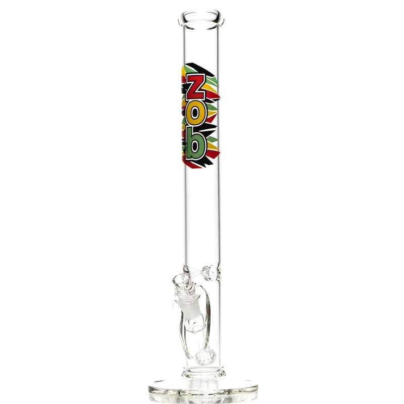 ZOB Glass - 18" Straight Fixed Circ Stem - Shattered Label - Rasta - The Cave
