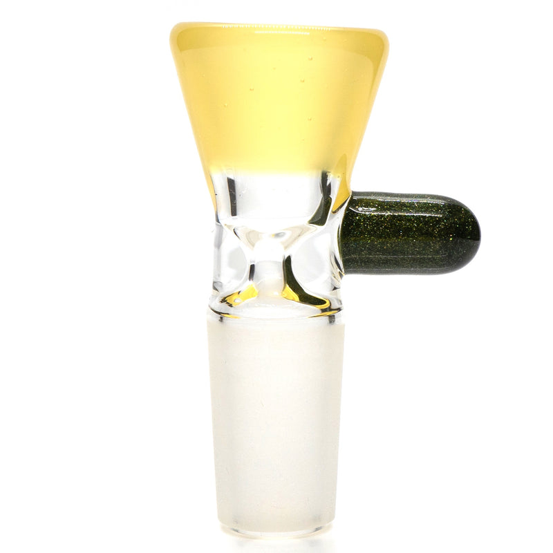 Unity Glassworks - Single Hole Martini Slide - 14mm - CFL Pastel Serum & Metal Fleck - The Cave