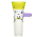 Unity Glassworks - Single Hole Martini Slide - 18mm - CFL Sunset Slyme & Purple Rain - The Cave