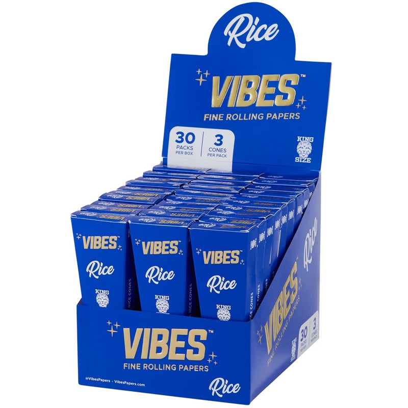 Vibes - King Size Rice - 3 Cones - 30 Pack Box - The Cave
