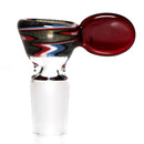 K2 Glass - Worked Snap Slide - 14mm - Red, White, Blue & Steel Wag w/ Red Elvis Handle