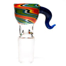 K2 Glass - Worked Snap Slide - 14mm - Fire & Earth Wag w/ Cobalt Horn - The Cave