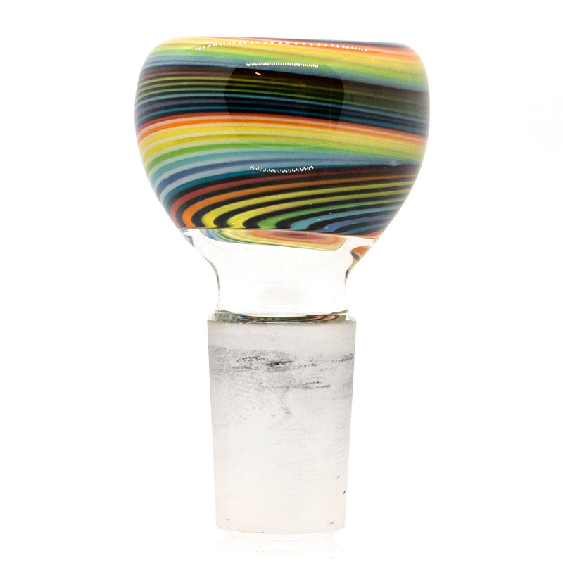 K2 Glass - Worked Slide - 14mm - Double Rainbow Swirl - The Cave