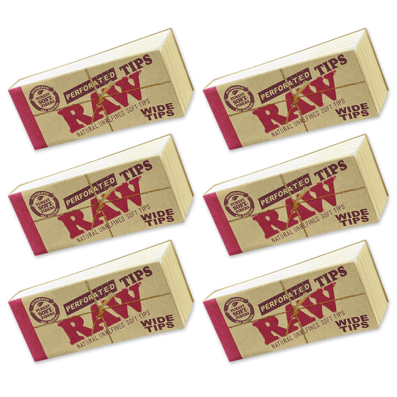 RAW - Perforated Hemptton Wide Tips - 6 Packs - The Cave