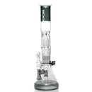 ROOR - 18” Fixed Beaker w/ 10-Arm Tree Perc - Smokey Grey - White Label - The Cave