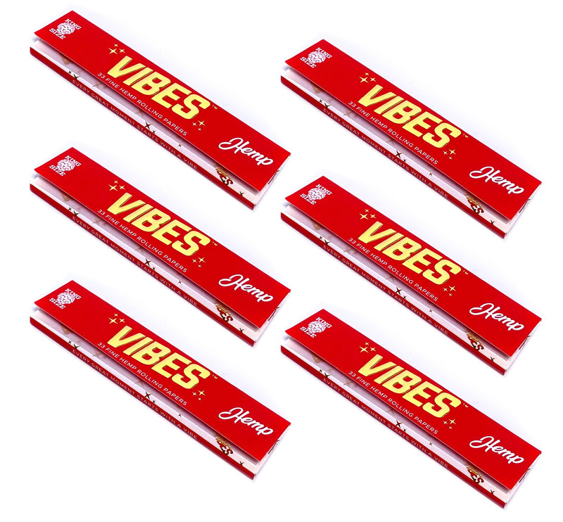 Vibes - King Size Hemp - 33 Paper Booklet - 6 Packs - The Cave