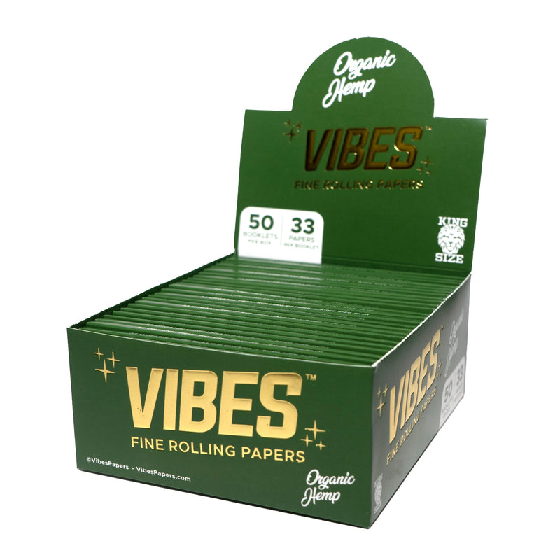 Vibes - King Size Organic Hemp - 33 Paper Booklet - 50 Pack Box - The Cave