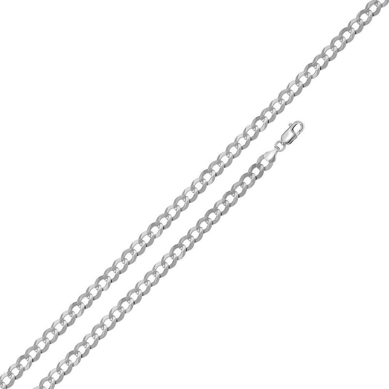 Sterling Silver - 4.5mm Flat Curb Chain - 24" - The Cave
