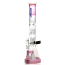 ROOR.US - 99 Series - 18” Fixed Beaker w/ Barrel Perc - Pink & White - Too Blue Label - The Cave