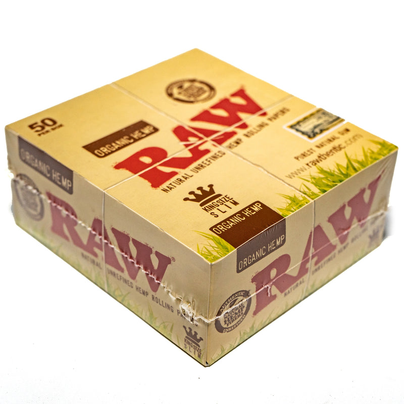 RAW - King Size Slim Organic - 50 Pack Box - The Cave