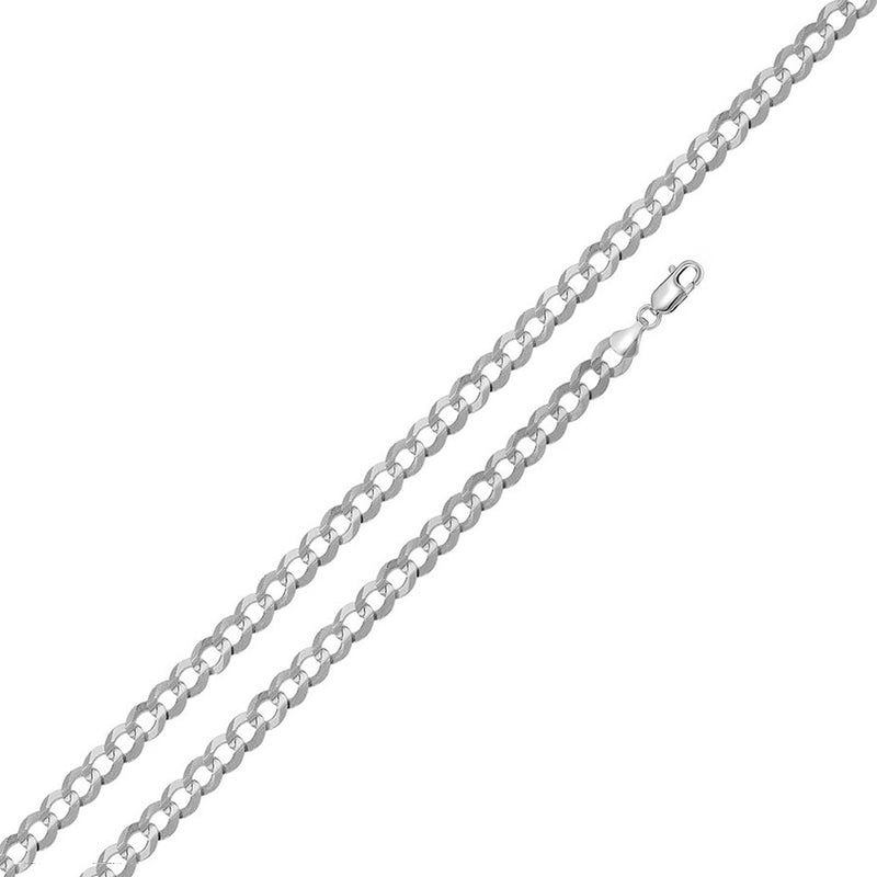 Sterling Silver - 5.7mm Flat Curb Chain - 26" - The Cave