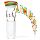 Pho_Sco - Single Hole Linework Horn Slide - 14mm - Rainbow Rasta